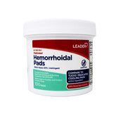 Leader Medicated Hemorrhoidal Pads Witch Hazel 50%, 100 Count - 4 Pack